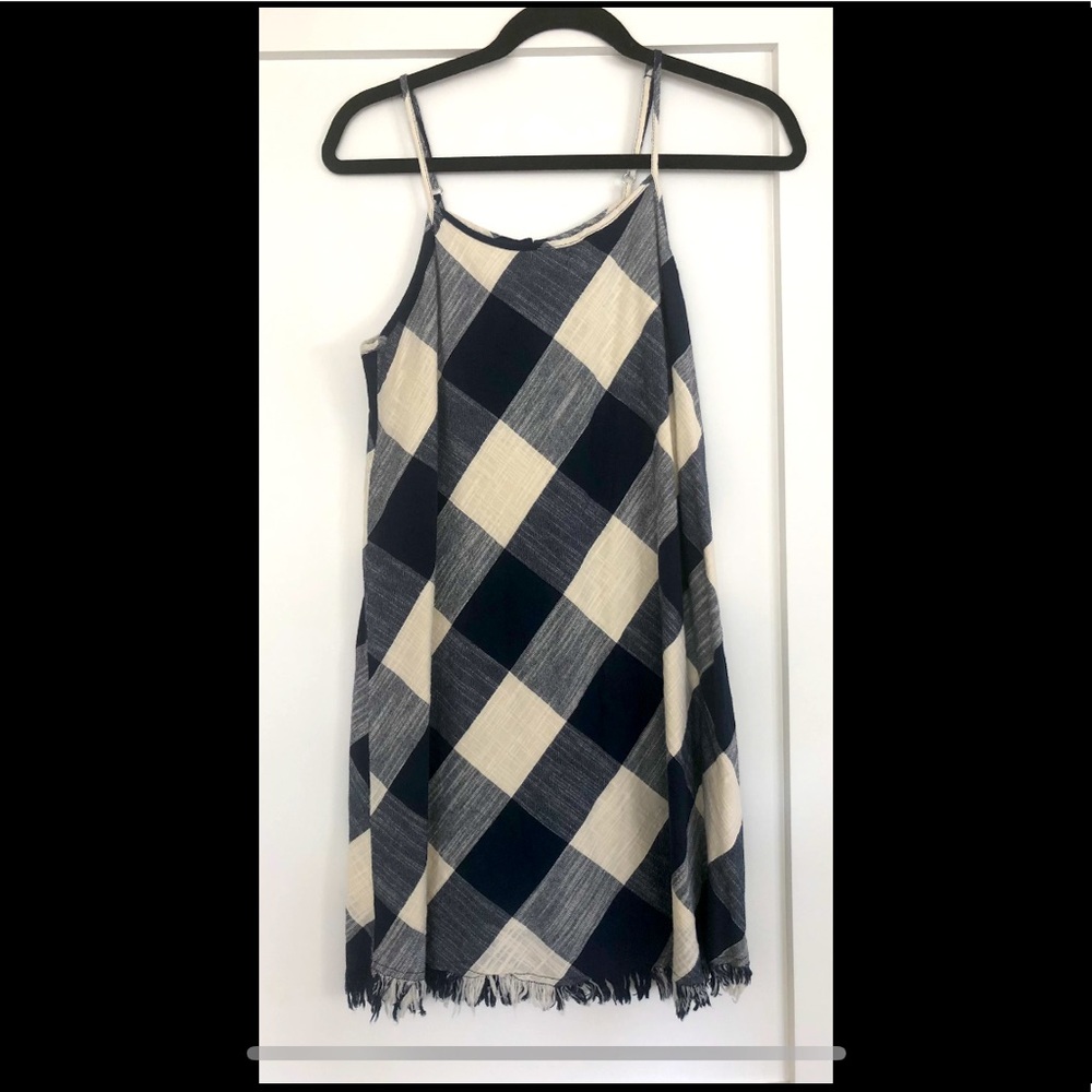 Navy and white plaid sundress